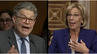 Al Franken Questions Betsy DeVos on Proficiency vs Growth | ABC News