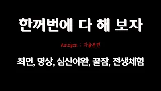 한꺼번에 다 해보자. 꿀잠, 명상, 심신이완, 전생체험, 최면:Autogen 자율훈련