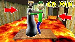 Granny vs *floor is lava* vs Baldi - funny horror school animation (60 min funny episodes)