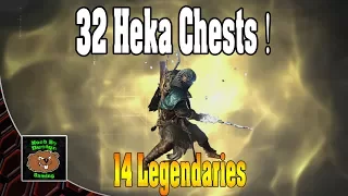 Assassins Creed Origins Opening 32 Heka Chests - 14 Legendary Drops !!!