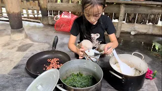 Harvest vegetables, cook alone, live on your own Poor girl