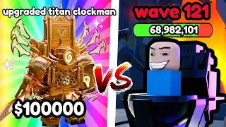 Upgraded Titan Clockman VS Endless Mode In Toilet Tower Defense (Roblox)