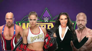 Kurt Angle & Ronda Rousey vs Triple H & Stephanie McMahon (WrestleMania 34)