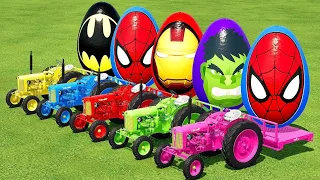 LOAD & TRANSPORT GIANT SUPERHERO EGGS WITH ZETOR MINI TRACTORS - Farming Simulator 22