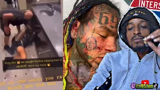 6ix9ine caught lacking and gets jumped at gym | @i95jun REACTION