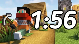 Minecraft Speedrun in 1:56 (Set Seed Glitchless)