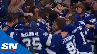 Lightning Storm Ice To Celebrate Winning The 2021 Stanley Cup As Time Expires In Game 5 vs. Montreal