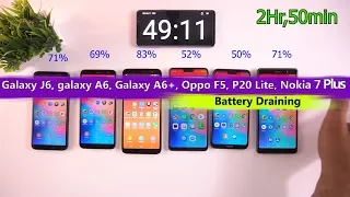 Galaxy A6, Galaxy A6+, Galaxy J6, Oppo F7, P20 Lite, Nokia 7 Plus Discharging Test [Urdu/Hindi]