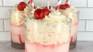 DIY Milkshake Dessert Candle #foodcandle #candledessert #Strawberrymilkshakecandle