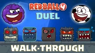 RED BALL 4 - "DUEL WALK-THROUGH" with BLUEBERRY & SOCCER BALL Complete Gameplay (Level 1-75)