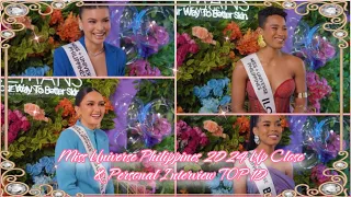 Miss Universe Philippines 2024 Up Close & Personal Interview TOP 10
