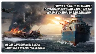 Front Atlantik Jadi Kuburan! Duel Maut Destroyer Berburu Kapal Selam Jerman