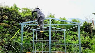 Build a new house made of corrugated iron in the forest