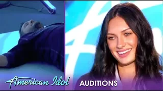 Katie Belle: This Sexy Model Can Sing And Luke Bryan COLLAPSES! | American Idol 2019