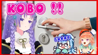 Kobo breaks Moona doorknob when she wants to Fart  [Hololive English Sub]