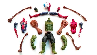 Merakit Mainan Spiderman Vs Siren Head Vs Hulk Smash - Avengers