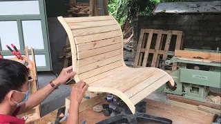 Homemade Woodworking Ideas // How To Make A Extremely Beautiful Office Swivel Chair - DIY!