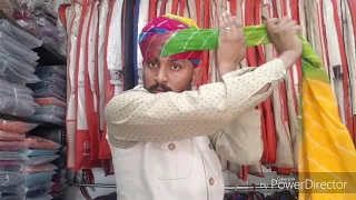 The simplest way of tying Rajasthani turban...