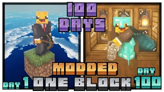 I Survived 100 Days in Modded One Block Minecraft... Here's What Happened