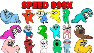 Alphabet Lore But Everyone Humans - Evil - Baby - Rainbow Friend (Speed 999X)