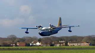 Grumman Albatross N98TP amphibian back at Solent Airport, Hampshire UK - Wednesday 6th March 2024