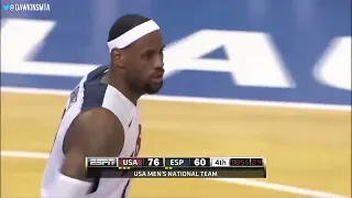 LeBron James, Kobe Bryant, Kevin Durant, Carmelo Anthony DESTROY Spain  vs Team USA Full Highlights