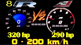 2021 New VW Golf 8 R 320 HP vs Seat leon cupra 290 hp 2019 DragRace 0 200| 100 - 200 km/h