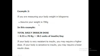 Calculating and Adjusting Insulin dose