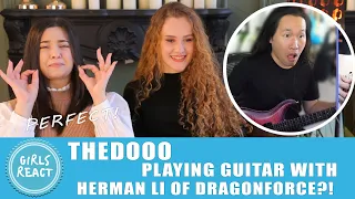 Girls React - TheDooo - Playing Guitar with HERMAN LI of DRAGONFORCE. Reaction