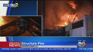 Greater-Alarm Blaze Engulfs Textile Business In Downtown LA