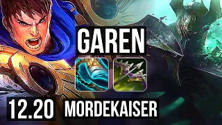 GAREN vs MORDEKAISER (TOP) | 4/1/2, 300+ games, Rank 13 Garen | KR Master | 12.20