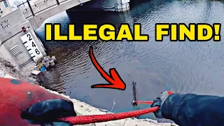 You Won't Believe What I Found Magnet Fishing In A Dirty River!!! (ILLEGAL FIND)