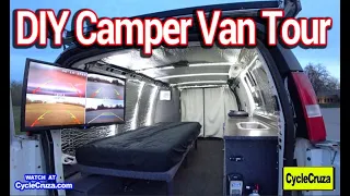 Ultimate DIY Budget Camper Van  - Stealth Van | Tiny Home Tour