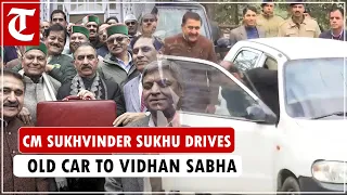 Himachal CM Sukhvinder Sukhu drives old car to Vidhan Sabha to present budget