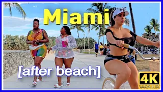 4k WALK MIAMI beach 4k VIDEO SOUTH BEACH slow tv TRAVEL VLOG