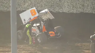 6/23/23 Skagit Speedway - #3AU Karl Hoffmans Huge Flip in Qualifying - Night #2 of Dirt Cup.