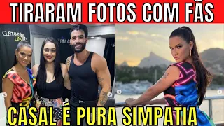 Gusttavo Lima e Andressa Suita TIRAM FOTOS COM FÃS antes do inicio do Buteco no Rio de Janeiro. Veja