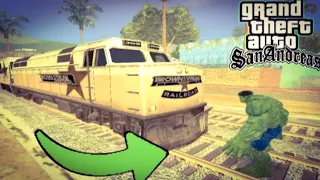 Hulk vs Train - Who Will Win? GTA San Andreas.