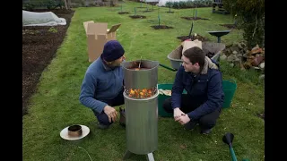 Clean burn for charcoal in a new design of kiln