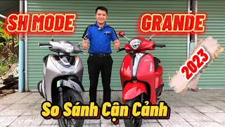 So Sánh Chi Tiết Honda SH MODE & Yamaha GRANDE 2023 Mới Nhất Nên Chọn Xe Nào? Hiếu Xe Máy TV