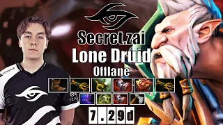 Lone Druid Offlane | Secret.zai | THIS IS ZAI SECRET WEAPON FOR TI | 7.29d Gameplay Highlights
