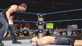 WWE John Cena, Dean Ambrose vs Aj styles & Miz SmackDown Live 13 september 2016