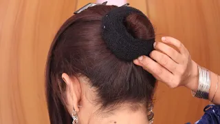 Nice ! Very easy bun hairstyle with clutcher | Cute Hairstyle For Long Hair | Juda Hairstyle Easy