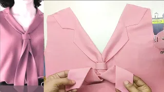 💚Best Way To Sewing Beautiful Collar V neck in Just 13 Minutes. Sewing for Beginners