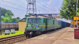 SUPER SPEEDY MALGADI TRAIN PULLING BY WAG9 CROSSING RAIL TRACK