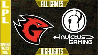 Invictus Gaming vs Game Talents Highlights All Games - LPL Spring 2017 W7D3 - IG vs GT All Games