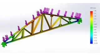 Solidworks.Двухскатная ферма. Проектирование, расчет в Solidworks Simulation, чертеж