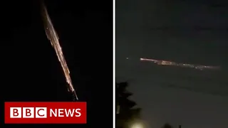 SpaceX rocket debris lights up US sky - BBC News