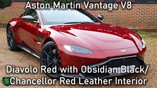 Aston Martin Vantage V8 registered September 2018 (68) finished in Diavolo Red