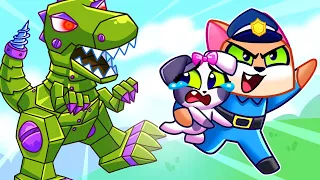 🙀 Scary Sacry Dino Robot Song 🦖🤖 Purrfect Kids Songs & Nursery Rhymes🎵